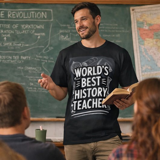 Best History Teacher Chalkboard Design T-Shirt