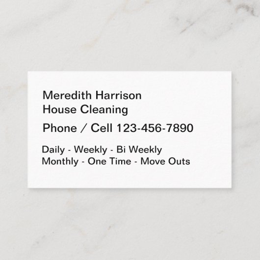 Best House Clearing Business Card Visitenkarte (Rückseite)