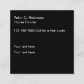Best House Painter Modern Quadratische Visitenkarte (Rückseite)