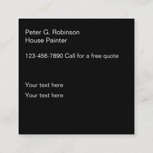 Best House Painter Modern Quadratische Visitenkarte (Rückseite)