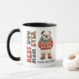 Best Hund Mama je Bulldog Custom Christmas Tasse