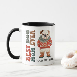 Best Hund Mama je Bulldog Custom Christmas Tasse