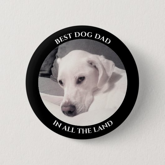 Best Hund Vater Foto Niedlich Weiße Welpe Hunde Sc Button (Vorderseite)