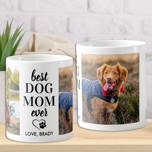 BEST Hunde Mama Ever Personalisiertes Tier 2 Foto Jumbo-Tasse