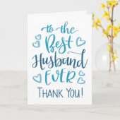Best Husband Ever Danke für Typografie in Blau Karte (Gelbe Blume)