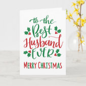 Best Husband Ever Frohe Weihnachts Typografie Karte (Gelbe Blume)