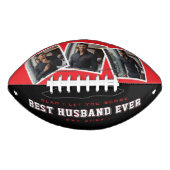 Best Husband Ever Photo Valentine's Red & Black Football (Vorderseite)