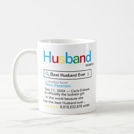 Best Husband Ever Search Motor Ergebnismeldung Kaffeetasse (Links)
