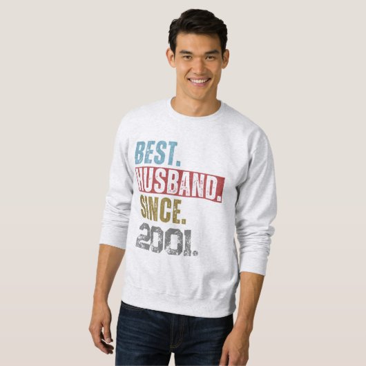 BEST HUSBAND SEIT 2001 PERSONALISIERT SWEATSHIRT (Vorne ganz)