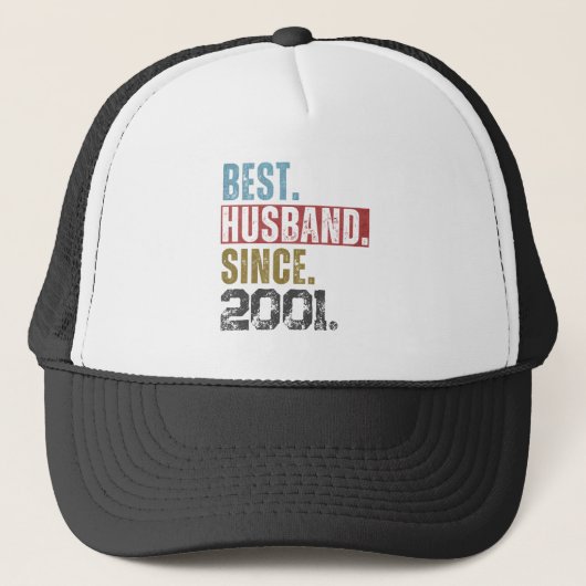 BEST HUSBAND SEIT 2001 PERSONALISIERT TRUCKERKAPPE (Vorderseite)