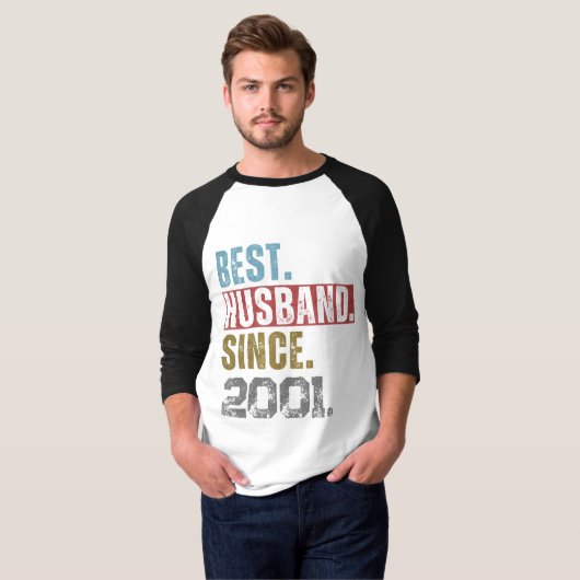 BEST HUSBAND SEIT 2001 PERSONALISIERTER T - Shirt (Vorne ganz)