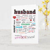Best Husband Wonderful A1 Word Cloud Karte (Gelbe Blume)