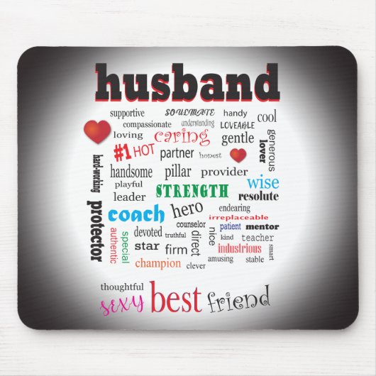 Best Husband Wonderful A1 Word Cloud Mousepad (Vorne)