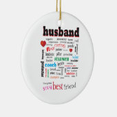 Best Husband Word Cloud Keramik Ornament (Rechts)