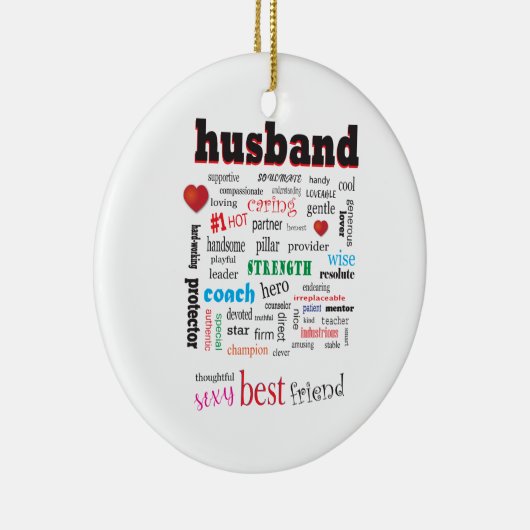 Best Husband Word Cloud Keramik Ornament (Rechts)