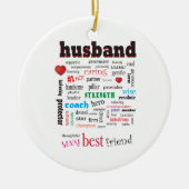 Best Husband Word Cloud Keramik Ornament (Vorne)