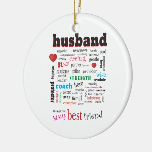 Best Husband Word Cloud Keramik Ornament (Links)