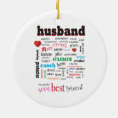 Best Husband Word Cloud Keramik Ornament (Hinten)