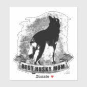 BEST HUSKY MAMA Banner Aufkleber (Blatt)