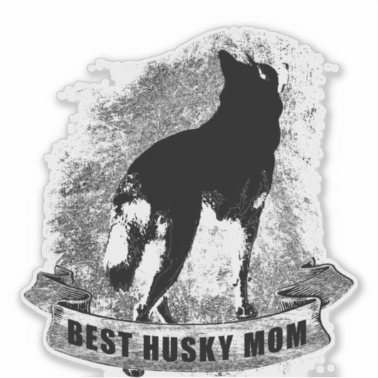 BEST HUSKY MAMA Banner Aufkleber (Vorderseite)