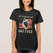 Best Husky Vater jemals Fathday American Flag 4. T-Shirt (Vorderseite)