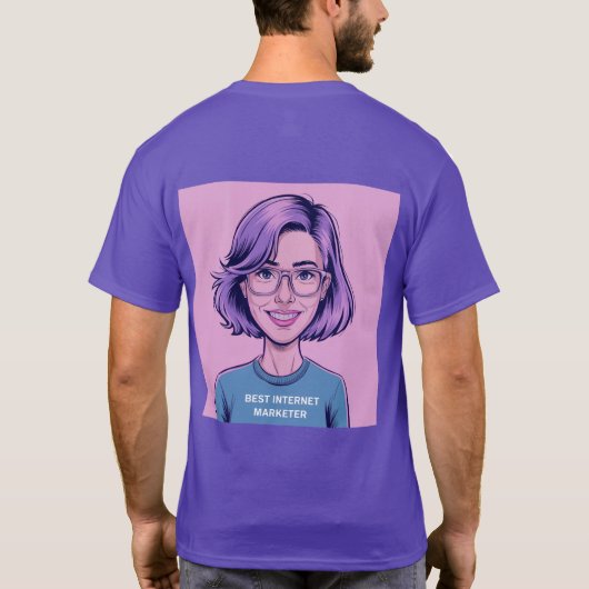 Best Internet Marketer Comic T - Shirt (Rückseite)