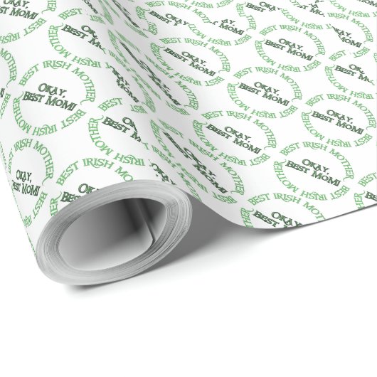 Best Irish Mother white matte wrapping paper Geschenkpapier (Rolleneckpunkt)