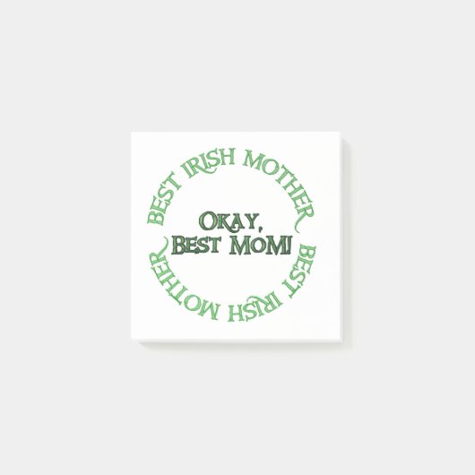 Best Irish Mother white note Pads Post-it Klebezettel (Vorderseite)