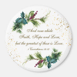 Best ist die Liebe Bibel Winter Evergreen Weihnach Magnet