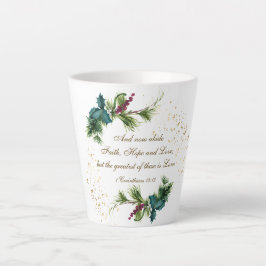 Best ist die Liebe Bibel Winter Evergreen Weihnach Milchtasse