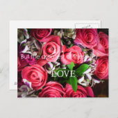 Best ist Liebe Pink Roses Bouquet Postcard Postkarte (Vorne/Hinten)