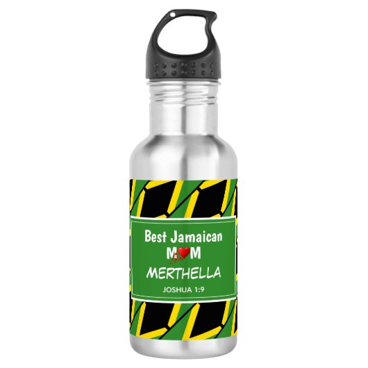 BEST JAMAICAN MAMA Jamaica Flag Personalisiert Edelstahlflasche (Vorderseite)