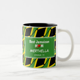 BEST JAMAICAN MAMA Personalisiert Jamaica Flagge Zweifarbige Tasse