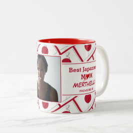 BEST JAPANESE MAMA Personalisiert HINOMARU FLAG Fo Zweifarbige Tasse