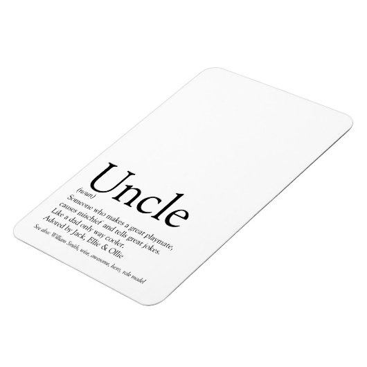 Best jemals Onkel Funcle Definition Fun Magnet (Linke Seite)