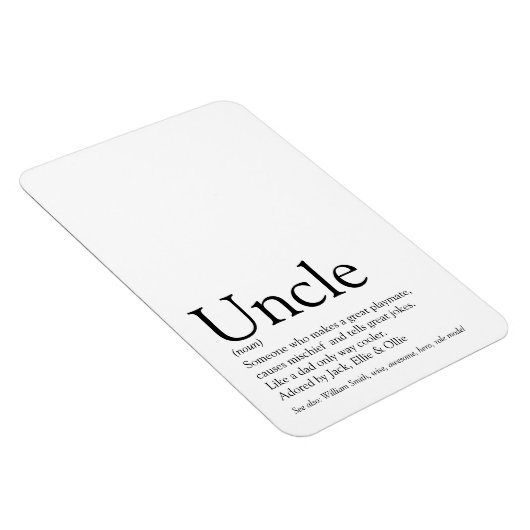 Best jemals Onkel Funcle Definition Fun Magnet (Rechte Seite)