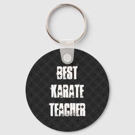 Best Karate Teacher Black and White Grunge Geschen Schlüsselanhänger (Vorderseite)