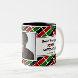 BEST KENYAN MAMA Personalisiert KENYA FLAG Foto Zweifarbige Tasse