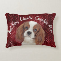 Best King Charles Cavalier Mama Accent Pillow