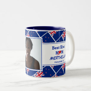 BEST KIWI MUM Personalisiertes NEUSEELAND Foto Zweifarbige Tasse