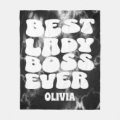 Best Lady Boss je Retro Black Gefärbte Krawatte Cu Fleecedecke (Vorderseite)