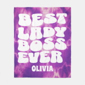 Best Lady Boss je Retro Lila Gefärbte Krawatte Cus Fleecedecke (Vorderseite)