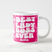 Best Lady Boss je Retro Pink Gefärbte Krawatte Cus Jumbo-Tasse (Rechts)