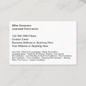 Best Landscaping Theme Business Cards Visitenkarte (Rückseite)