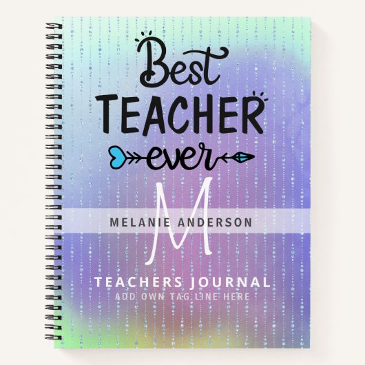 BEST LEHRER EVENT Monogram Journal Vielen Dank Notizblock (Vorderseite)