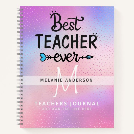 BEST LEHRER EVENT Monogram Journal Vielen Dank Notizblock (Vorderseite)