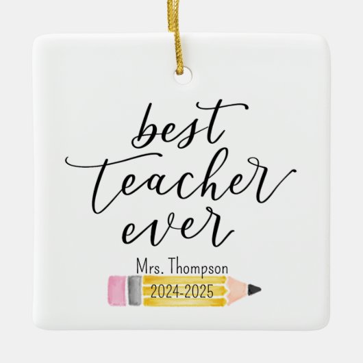 BEST LEHRER EVER Custom Ornament (Vorderseite)