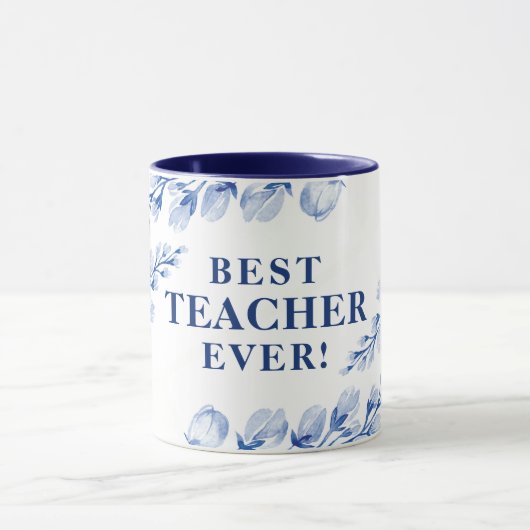 BEST LEHRER JE hübsche Aquarellblau Tasse (Zentrum)