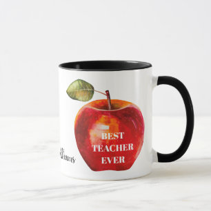 BEST LEHRER JEMALS Lehrer Name Red Apple Tasse
