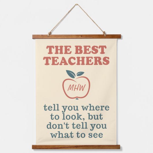 BEST LEHRER-Kundenmonogramm Wandteppich Mit Holzrahmen (Vorderseite)